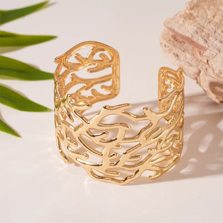 Punk Stainless Metal Geometric Cuff Bracelets Bangles