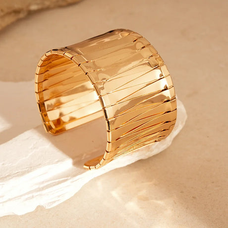 Punk Stainless Metal Geometric Cuff Bracelets Bangles