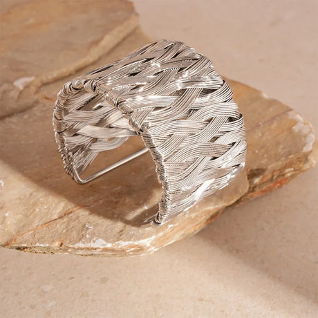Punk Stainless Metal Geometric Cuff Bracelets Bangles