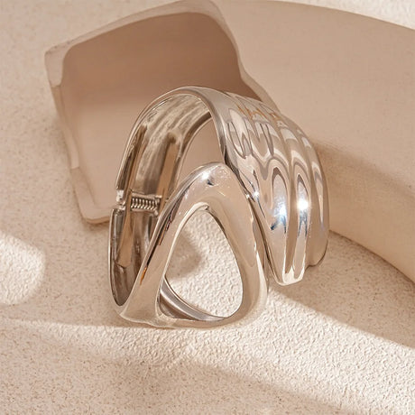 Punk Stainless Metal Geometric Cuff Bracelets Bangles