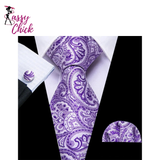 Purple Lilac Lavender Silk Handkerchief Cufflink Tie Sassy Chick Logo