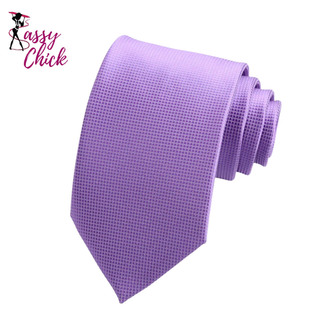 Purple Stripes Floral Plaid Solid Dot 8CM Necktie Sassy Chick Logo