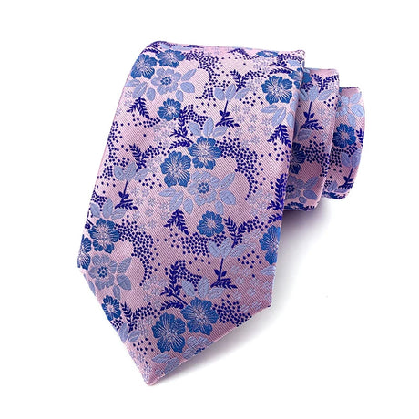 Purple Stripes Floral Plaid Solid Dot 8CM Necktie