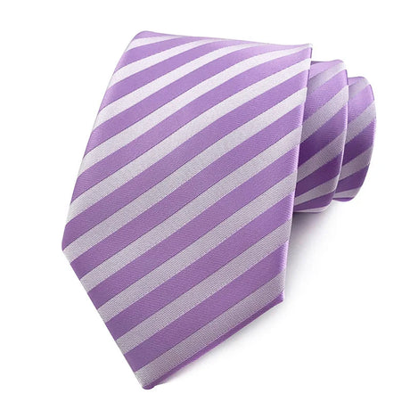 Purple Stripes Floral Plaid Solid Dot 8CM Necktie