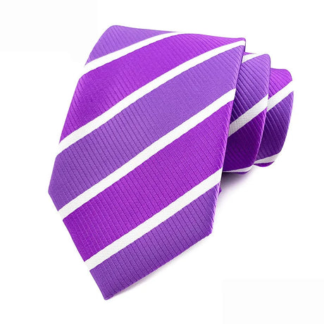 Purple Stripes Floral Plaid Solid Dot 8CM Necktie