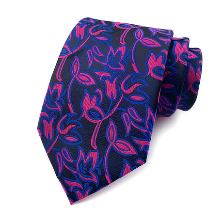 Purple Stripes Floral Plaid Solid Dot 8CM Necktie