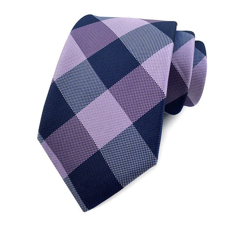 Purple Stripes Floral Plaid Solid Dot 8CM Necktie