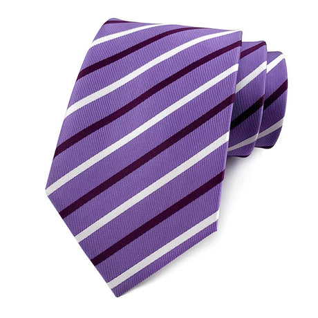 Purple Stripes Floral Plaid Solid Dot 8CM Necktie
