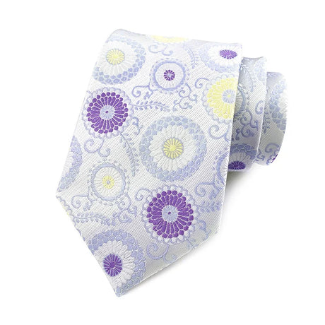 Purple Stripes Floral Plaid Solid Dot 8CM Necktie
