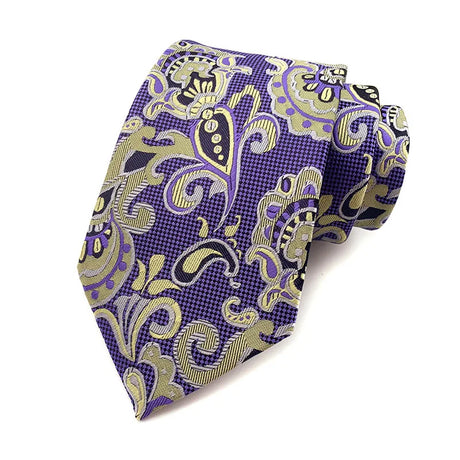 Purple Stripes Floral Plaid Solid Dot 8CM Necktie