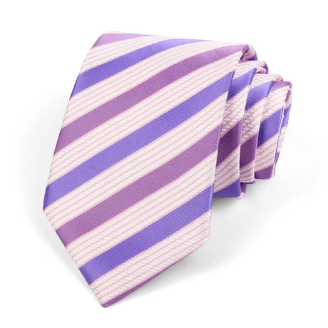 Purple Stripes Floral Plaid Solid Dot 8CM Necktie