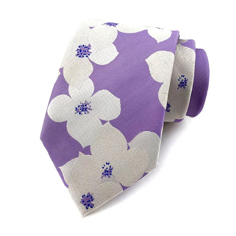Purple Stripes Floral Plaid Solid Dot 8CM Necktie