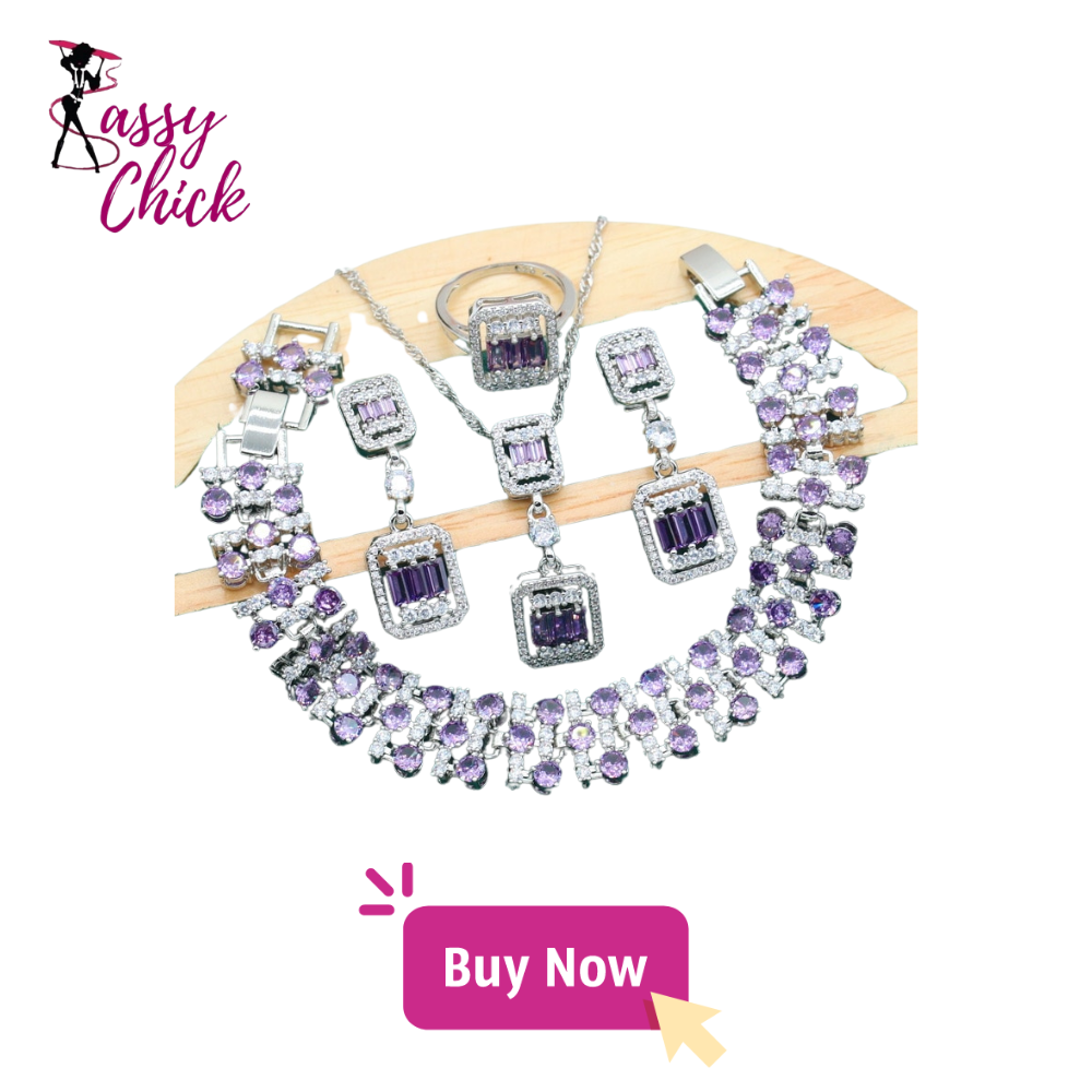 Purple Zircon Necklace Set