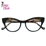 Quality Spring Hinge Cat Eye Clear Eyewear Sassy Chick Logo