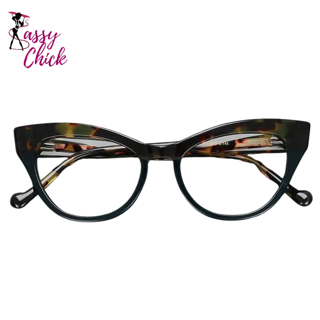 Quality Spring Hinge Cat Eye Clear Eyewear Sassy Chick Logo