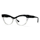 Black White Quality Spring Hinge Cat Eye Clear Eyewear