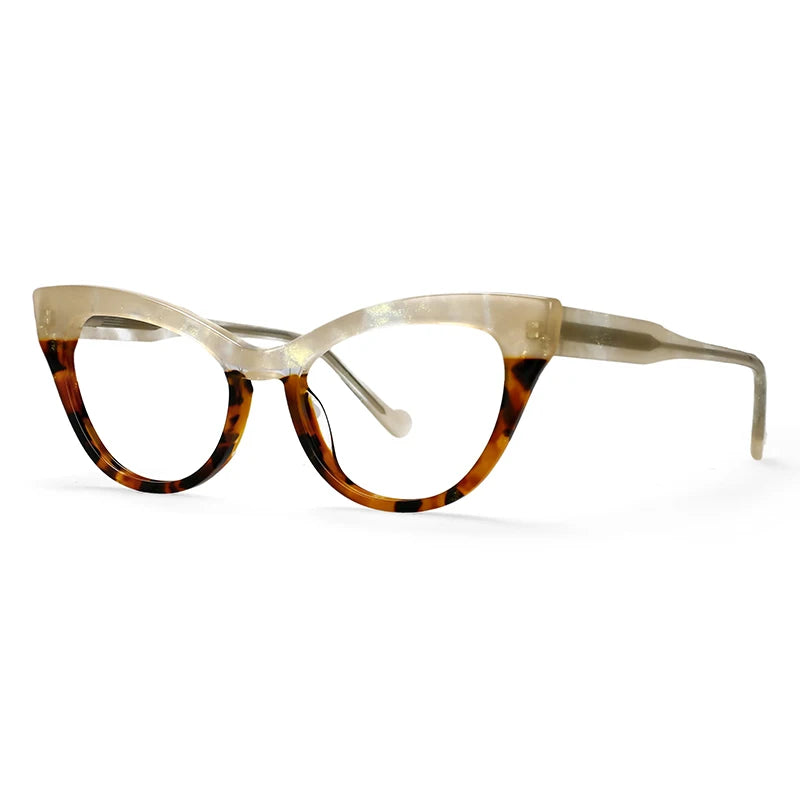 Leopard Quality Spring Hinge Cat Eye Clear Eyewear