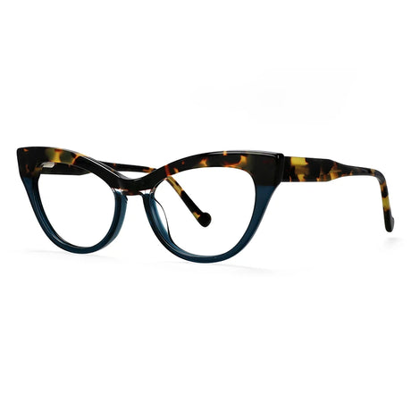 Black Leopard Quality Spring Hinge Cat Eye Clear Eyewear