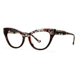 Brown Quality Spring Hinge Cat Eye Clear Eyewear