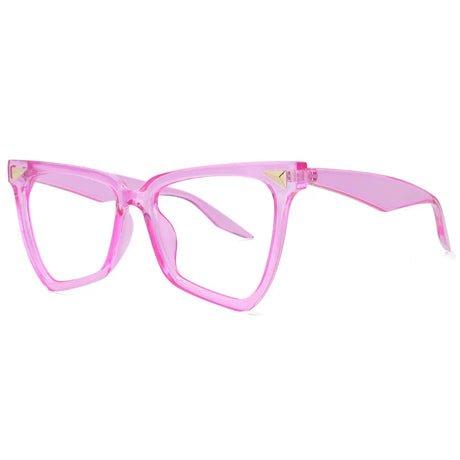 Pink Rainbow Oversized Anti Blue Light Computer Eyeglasses