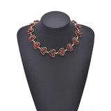 Red Acrylic Crystal Heart Jewelry Accessories Set