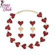 Red Acrylic Crystal Heart Jewelry Accessories Set Sassy Chick Logo