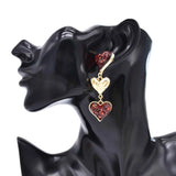 Red Acrylic Crystal Heart Jewelry Accessories Set