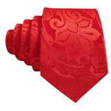 Red Burgundy Solid Paisley Striped Plaid Floral Men Tie