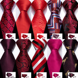 collection of red necktie sets