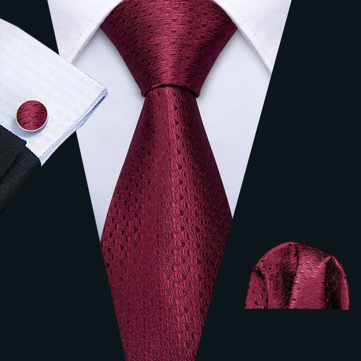 dark red necktie set