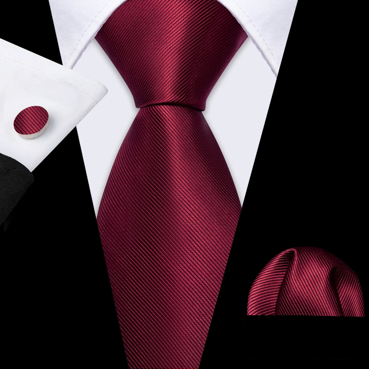 dark red necktie set