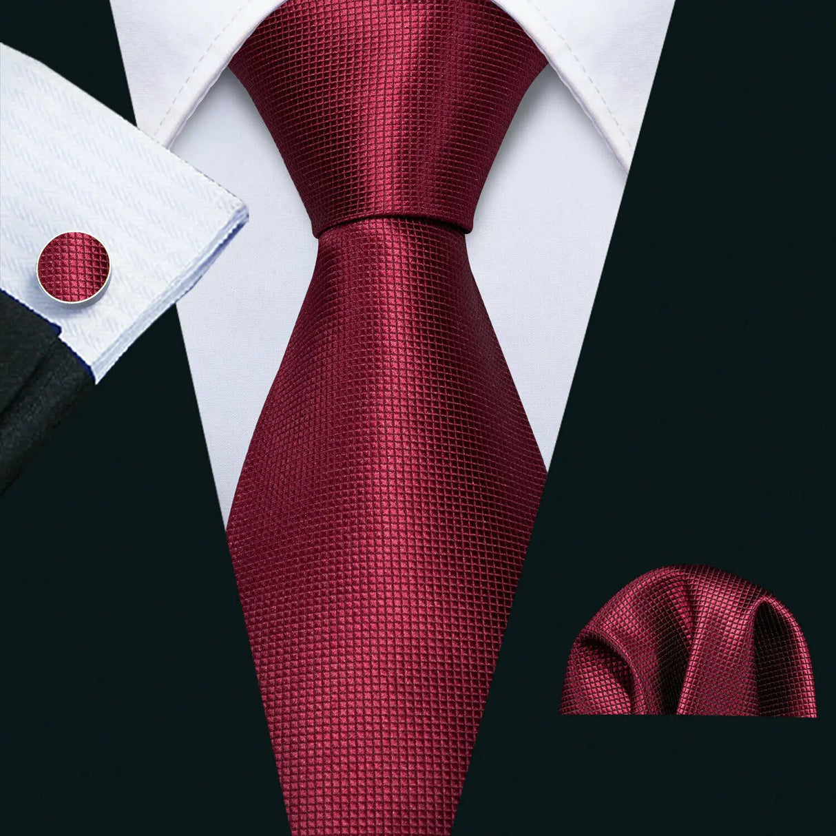 dark red necktie set