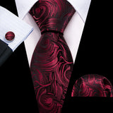 dark red necktie set