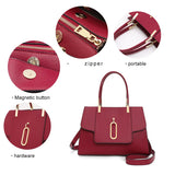 Red High-Quality Cowhide Women's Handbag