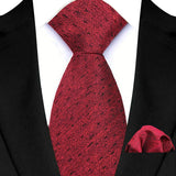 Red Pocket Square Woven Hanky Ties Set