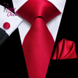 Red Striped Paisley Solid Hanky Cufflink  Tie For Men Sassy Chick Logo