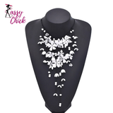 Red White Black Alloy Flower Pendant Necklace Sassy Chick Logo