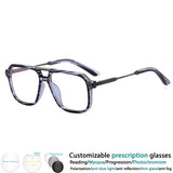 Black White Resin Square Spring Hinge Anti Blue Light Eyeglass