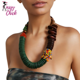 Retro Acrylic Beaded Handmade Necklace Sassy Chick Logo