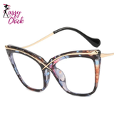 Retro Anti Blue Light Computer Eyeglass Sassy Chick Logo