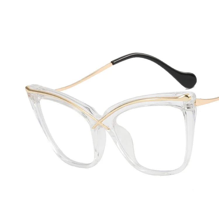 White Retro Anti Blue Light Computer Eyeglass