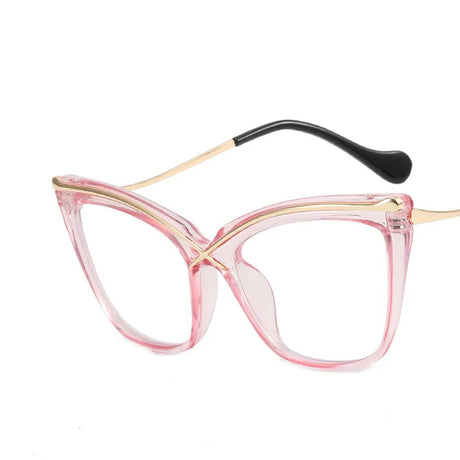Transparent Pink Retro Anti Blue Light Computer Eyeglass