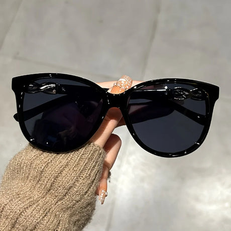 Black Retro Butterfly  Women's Cat Eye Sunglasses