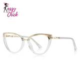 Retro Cat Eye Myopia Photochromic Eyeglasses Sassy Chick Logo