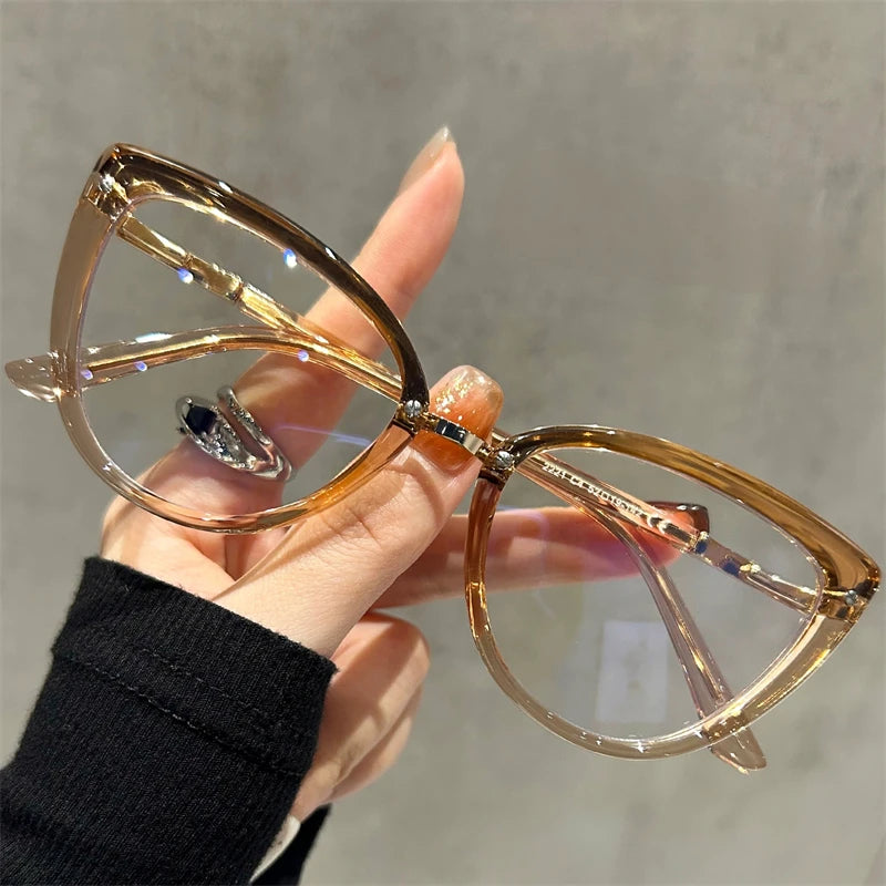 Retro Cat Eye Myopia Photochromic Eyeglasses