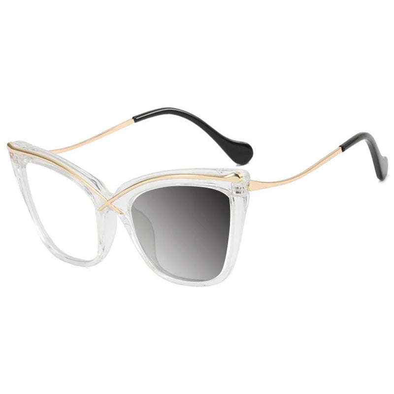 Retro Cat Eye Photochromic Anti Blue Light Glasses transparent