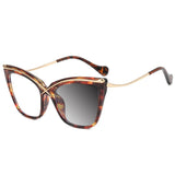 Retro Cat Eye Photochromic Anti Blue Light Glasses leopard
