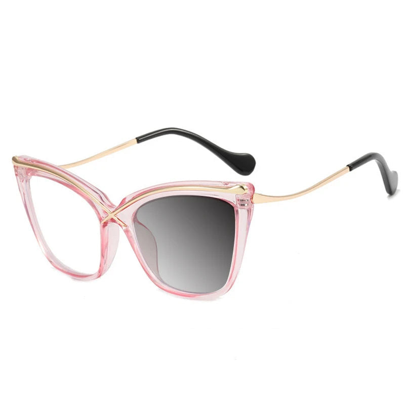 Retro Cat Eye Photochromic Anti Blue Light Glasses pink
