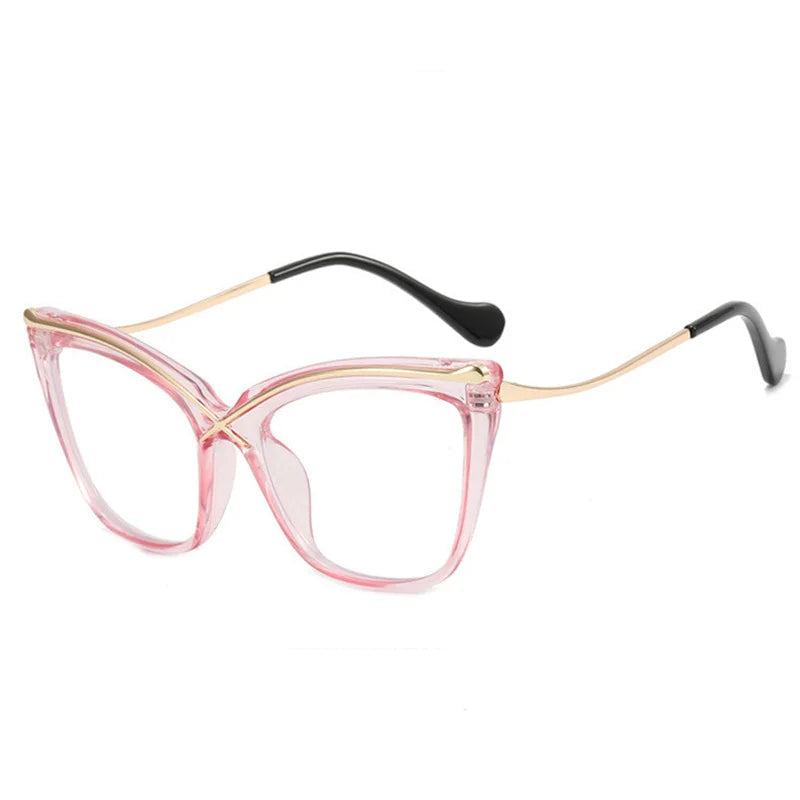 Retro Cat Eye Photochromic Anti Blue Light Glasses pink