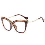 Retro Cat Eye Photochromic Anti Blue Light Glasses leopard